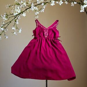 My Michelle Magenta Dress with Floral Accents
